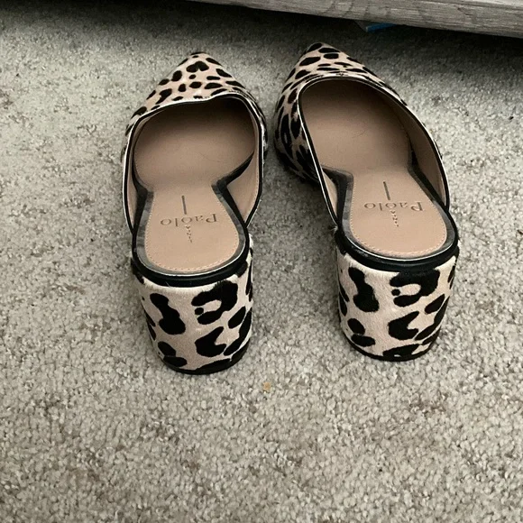 Linea Paolo Black & Cream Mules with Genuine Calf Hair - Picture 2 of 3